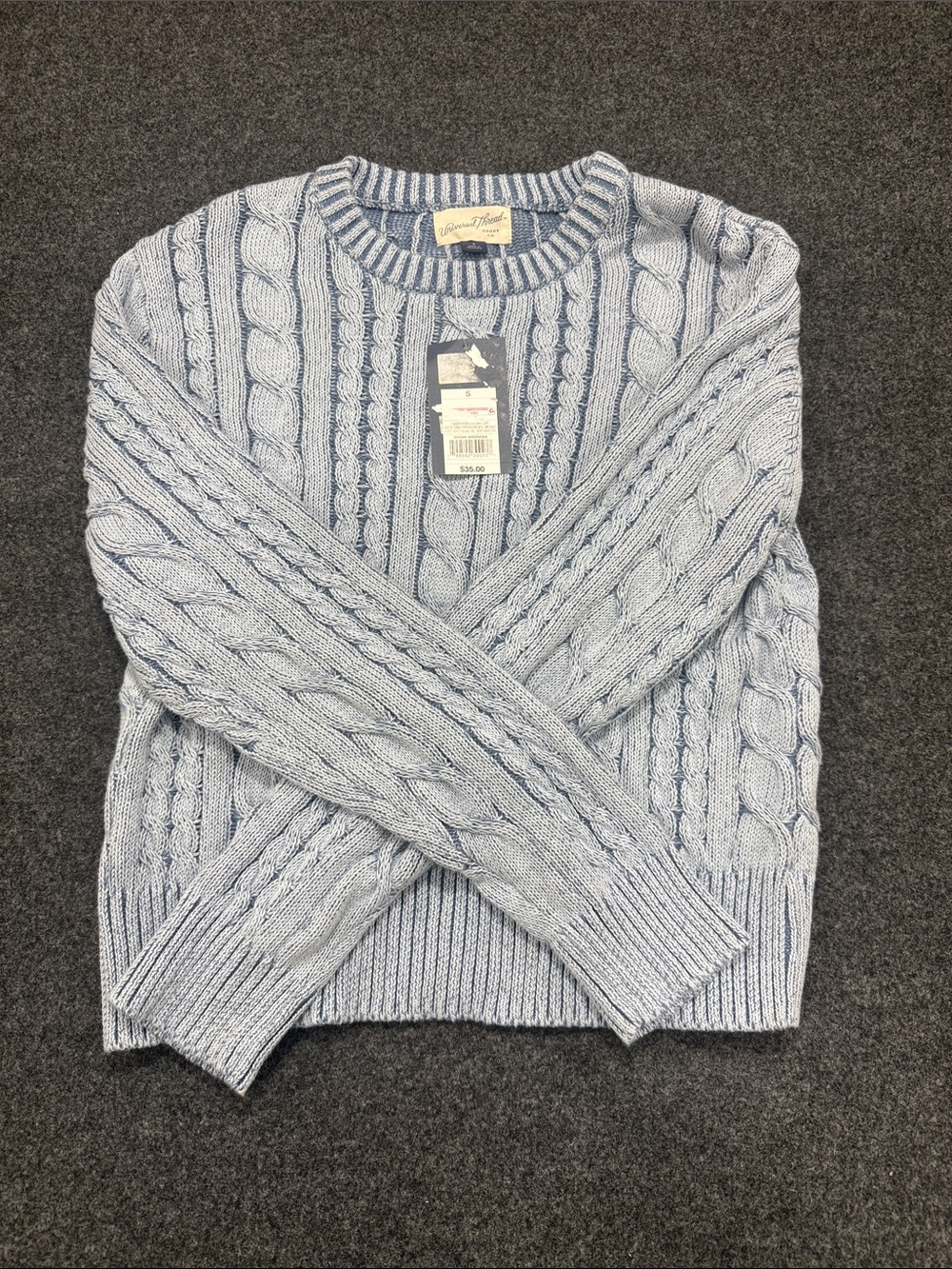 Universal Thread Light Blue Cable Knit Crewneck Sweater